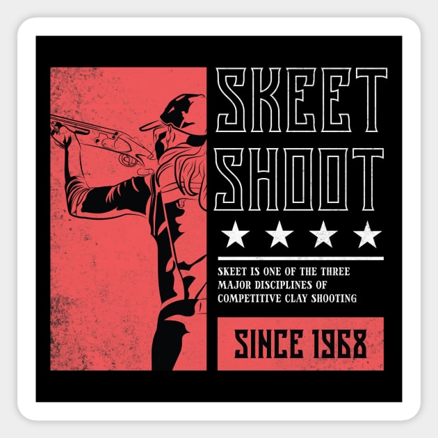 Clay Pigeon Trap Shooting, skeet shoot Gifts Sticker by GrafiqueDynasty